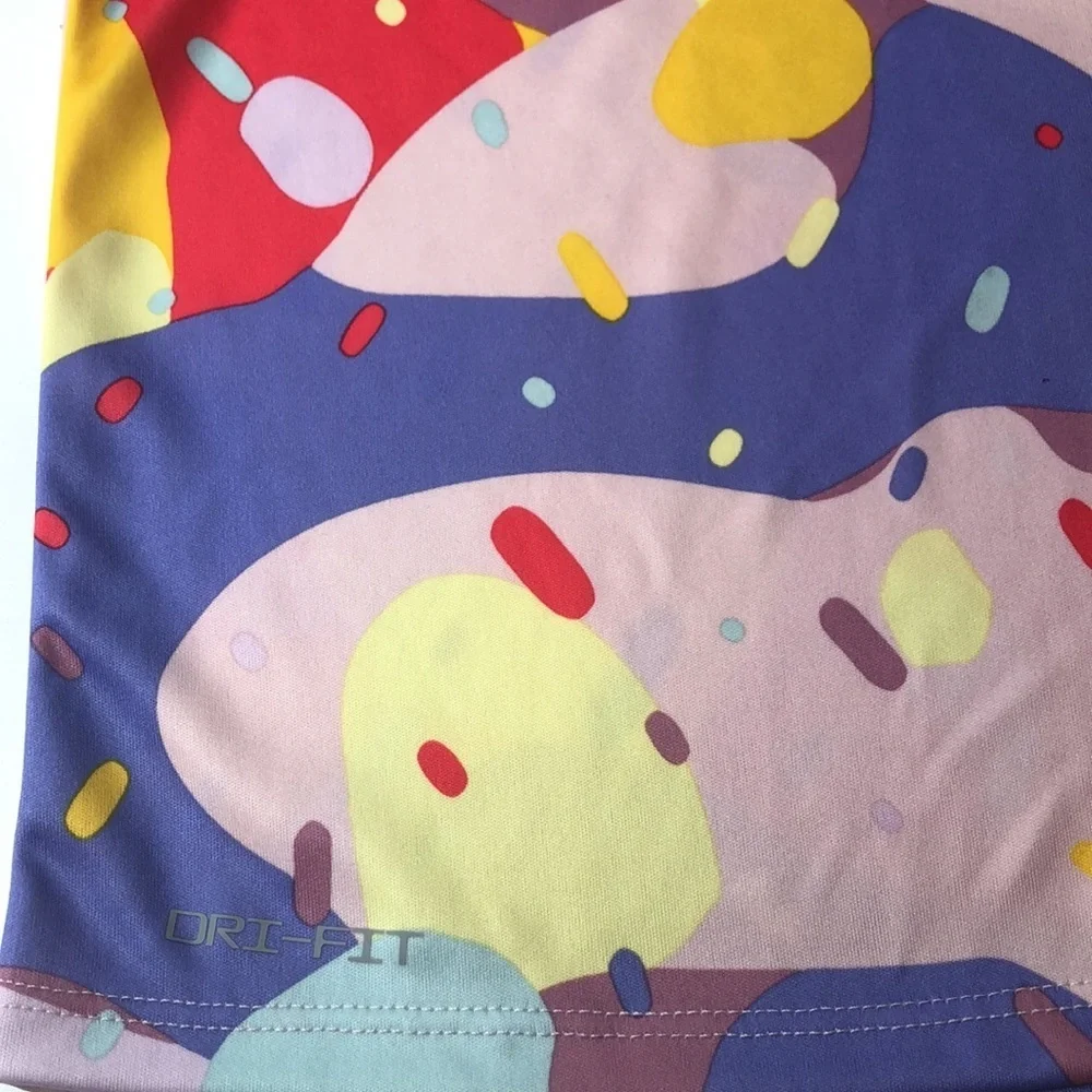 NEW Nike Multicolor Abstract Dry Fit Short Sleeve T-Shirt Girls 5-6 M NWT